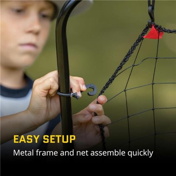 PitchBack Baseball and Softball Pitching Net & Rebounder, Black/Red,2' 9"x4' 8" - Picture 4 of 7